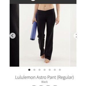 Lululemon Women's Black Astro Yoga Pants Crossover Waist Wide Leg Flare Size 6